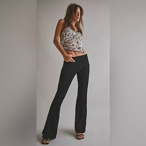 Free People We The Free Chocolate Brown Velvet Flare Pull On Pants US 27